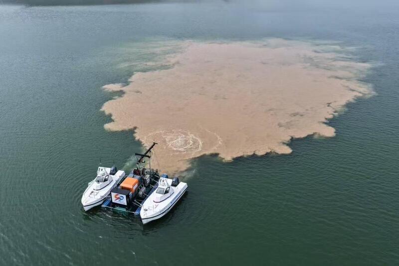 我院自主研发的无人化气动冲沙减淤装备成功完成小浪底水库支流拦门沙减淤试验